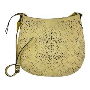 Elle Jae Gypset Cream Yellow Amarillo Cutwork Crossbody Bag Boho Purse